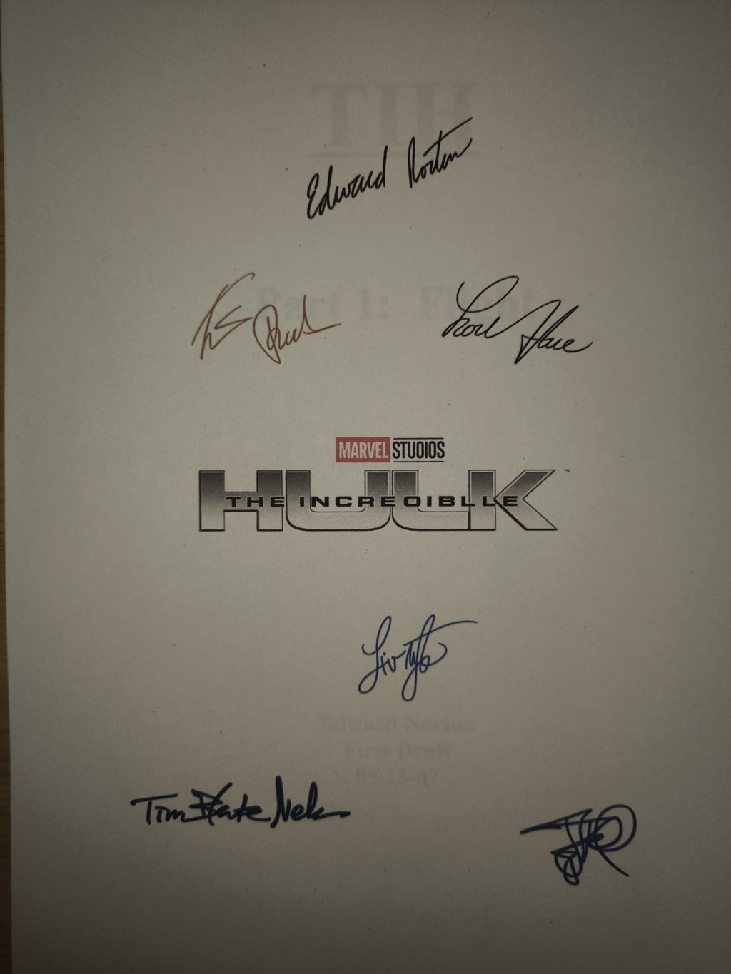 Guión The Incredible Hulk