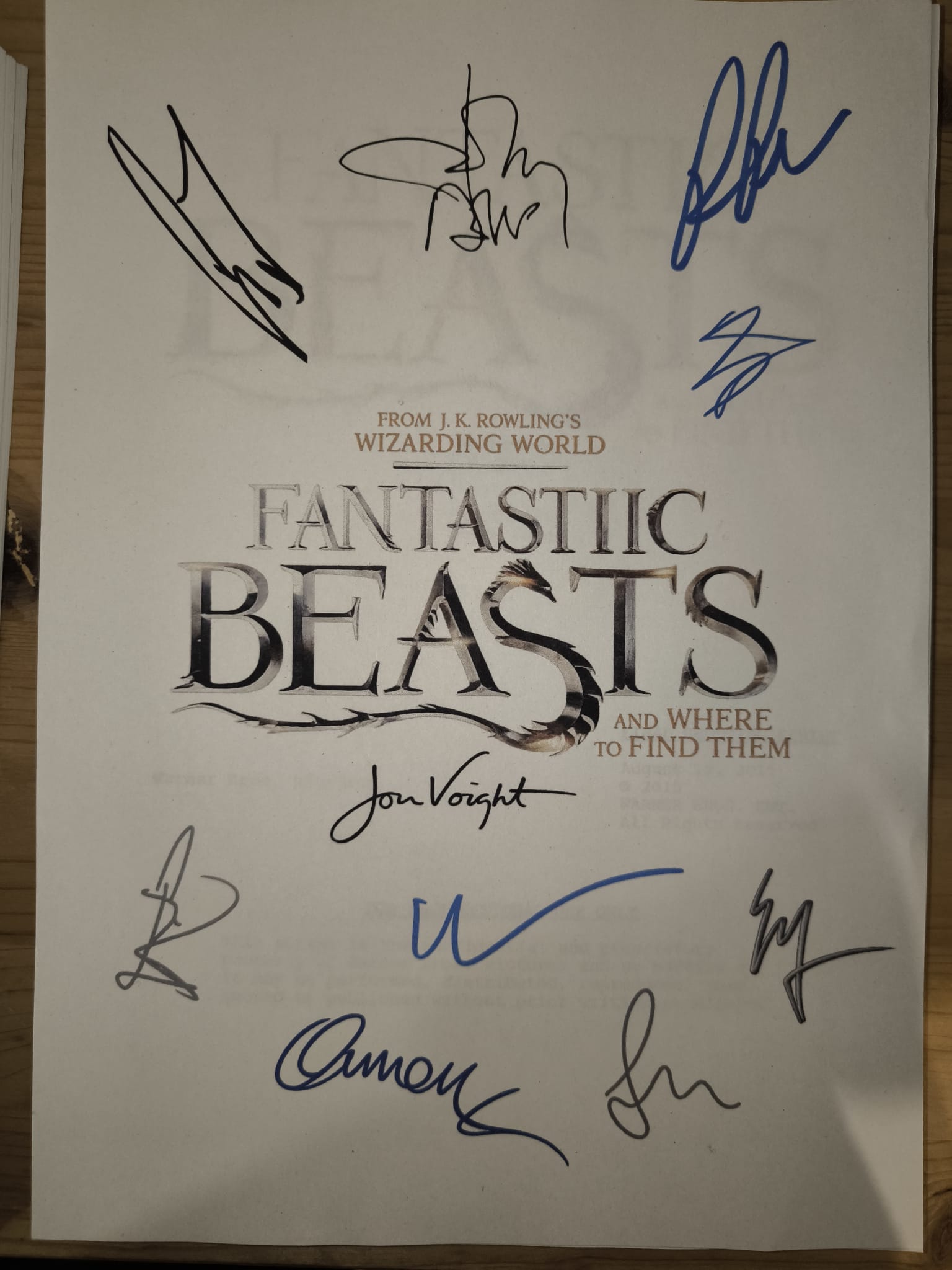 Guión Animales fantásticos y donde encontrarlos