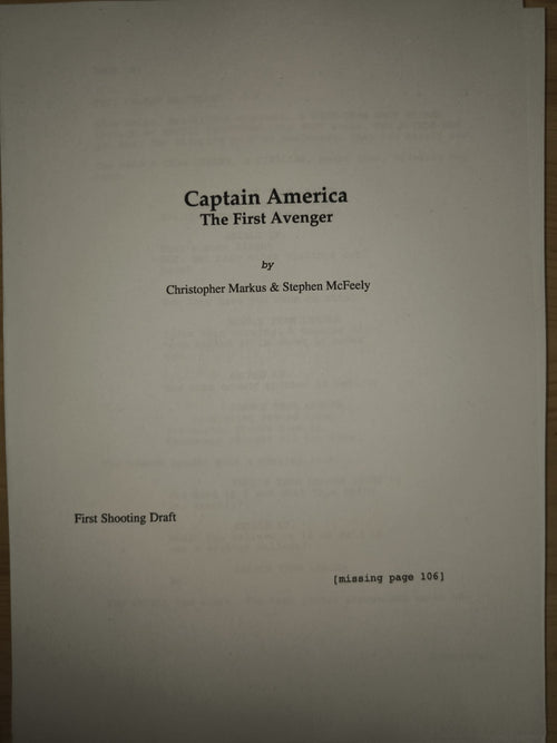 Guión Captain America - The First Avenger