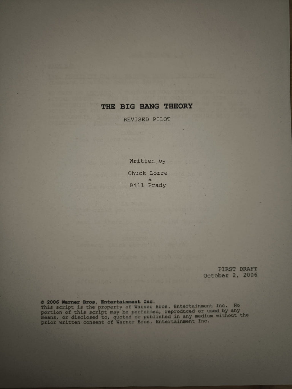 Guión The Big Bang Theory – T1 Ep.1 (Piloto)