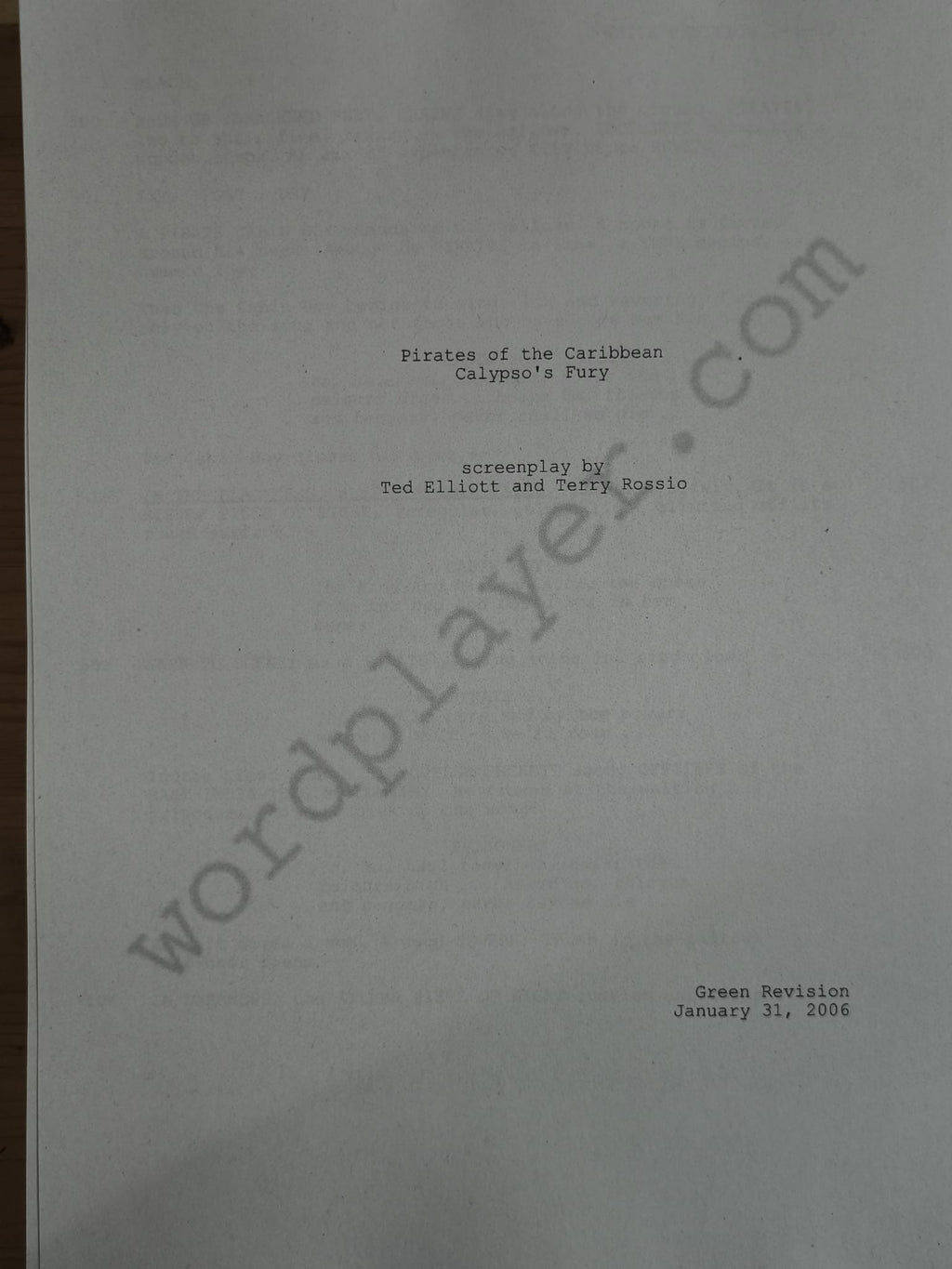 Guión Piratas del Caribe – En el Fin del Mundo