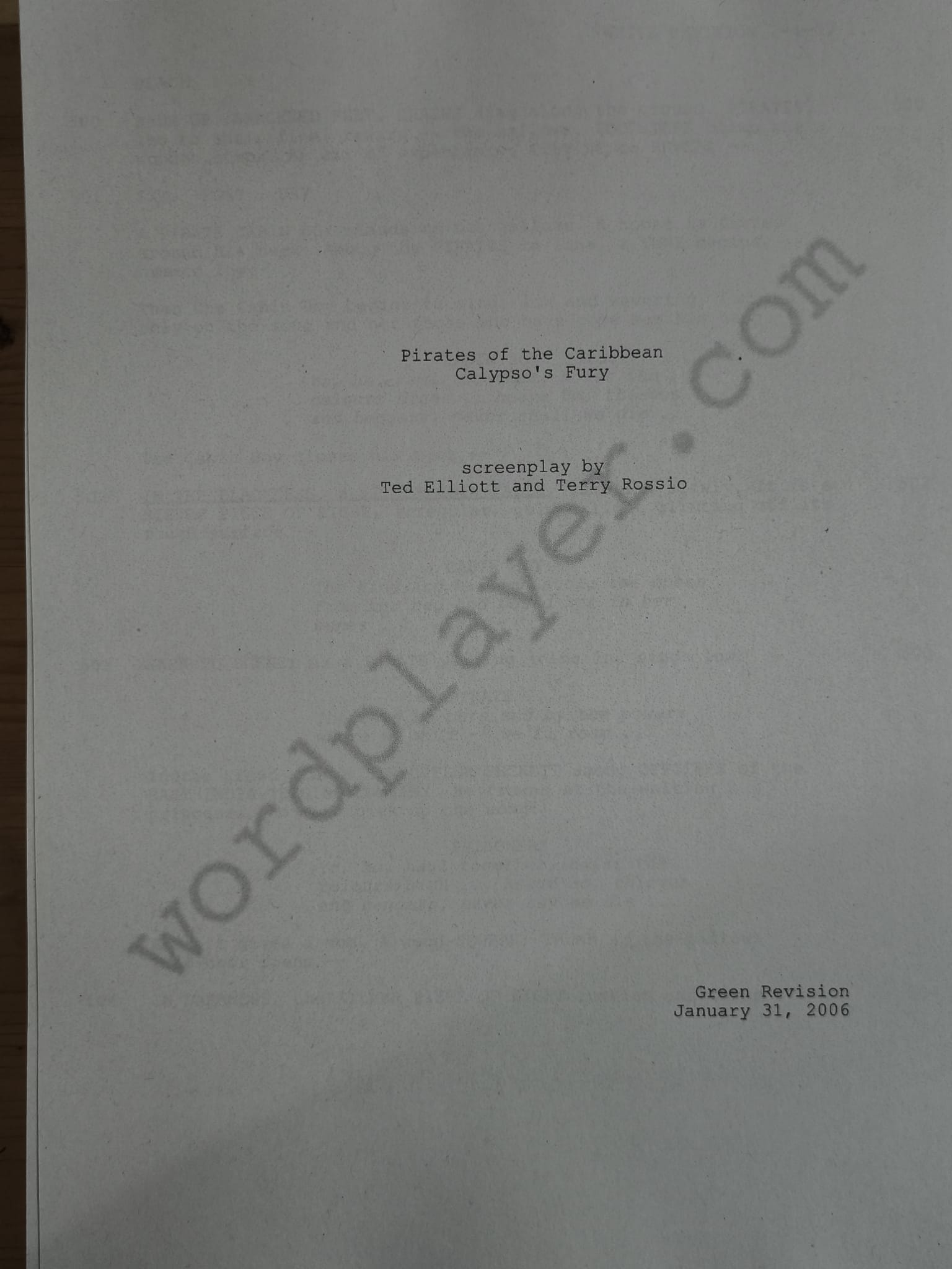 Guión Piratas del Caribe – En el Fin del Mundo