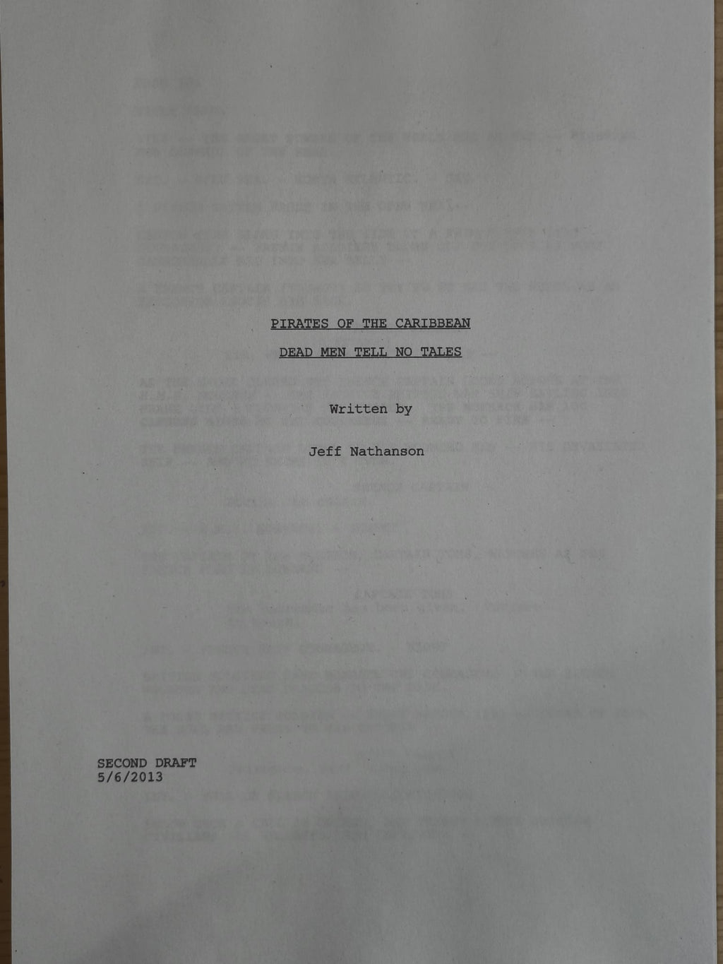 Guión Piratas del Caribe – La Venganza de Salazar