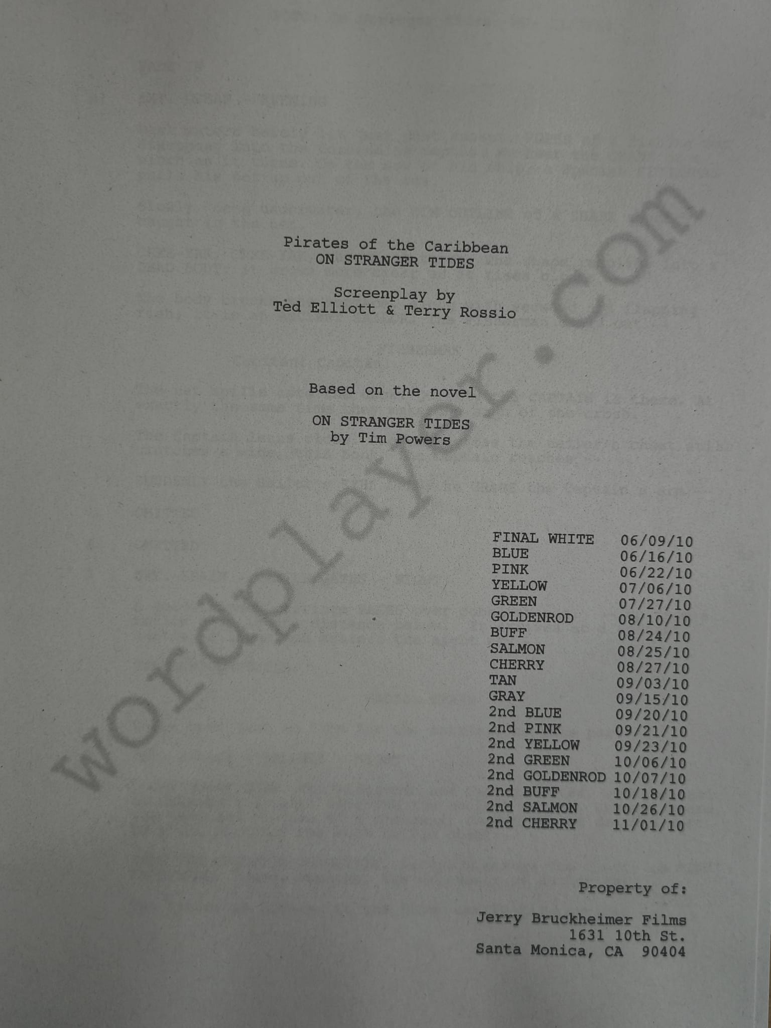 Guión Piratas del Caribe – Navegando en Aguas Misteriosas