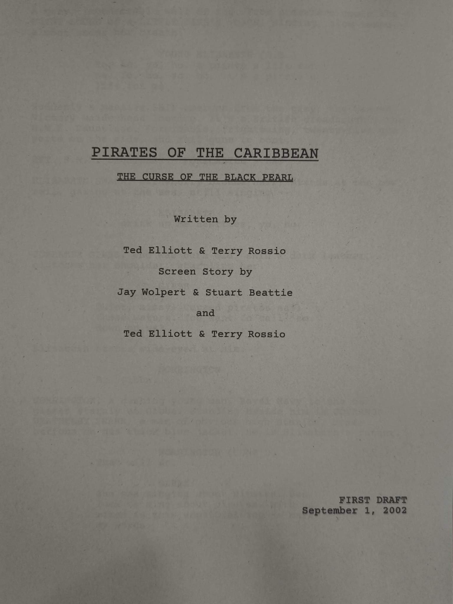 Guión Piratas del Caribe – La Perla Negra