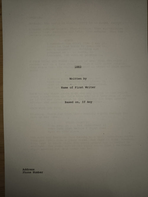 Guión 1883 – Episodio Piloto