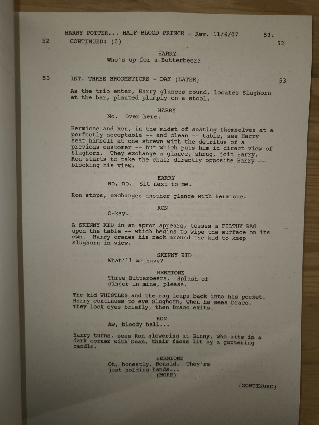 Guión Harry Potter y la Orden del Fénix