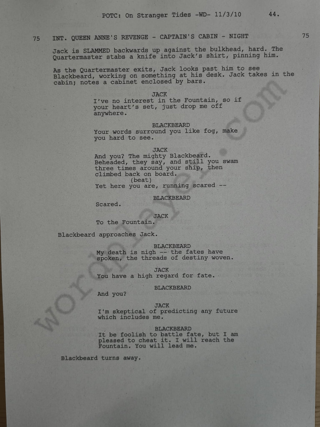 Guión Piratas del Caribe – Navegando en Aguas Misteriosas