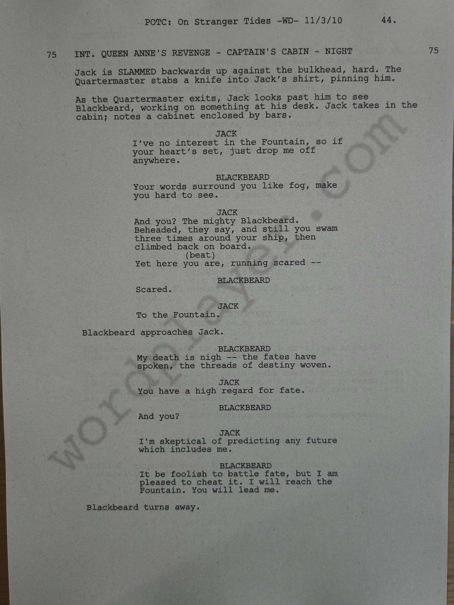 Guión Piratas del Caribe – Navegando en Aguas Misteriosas