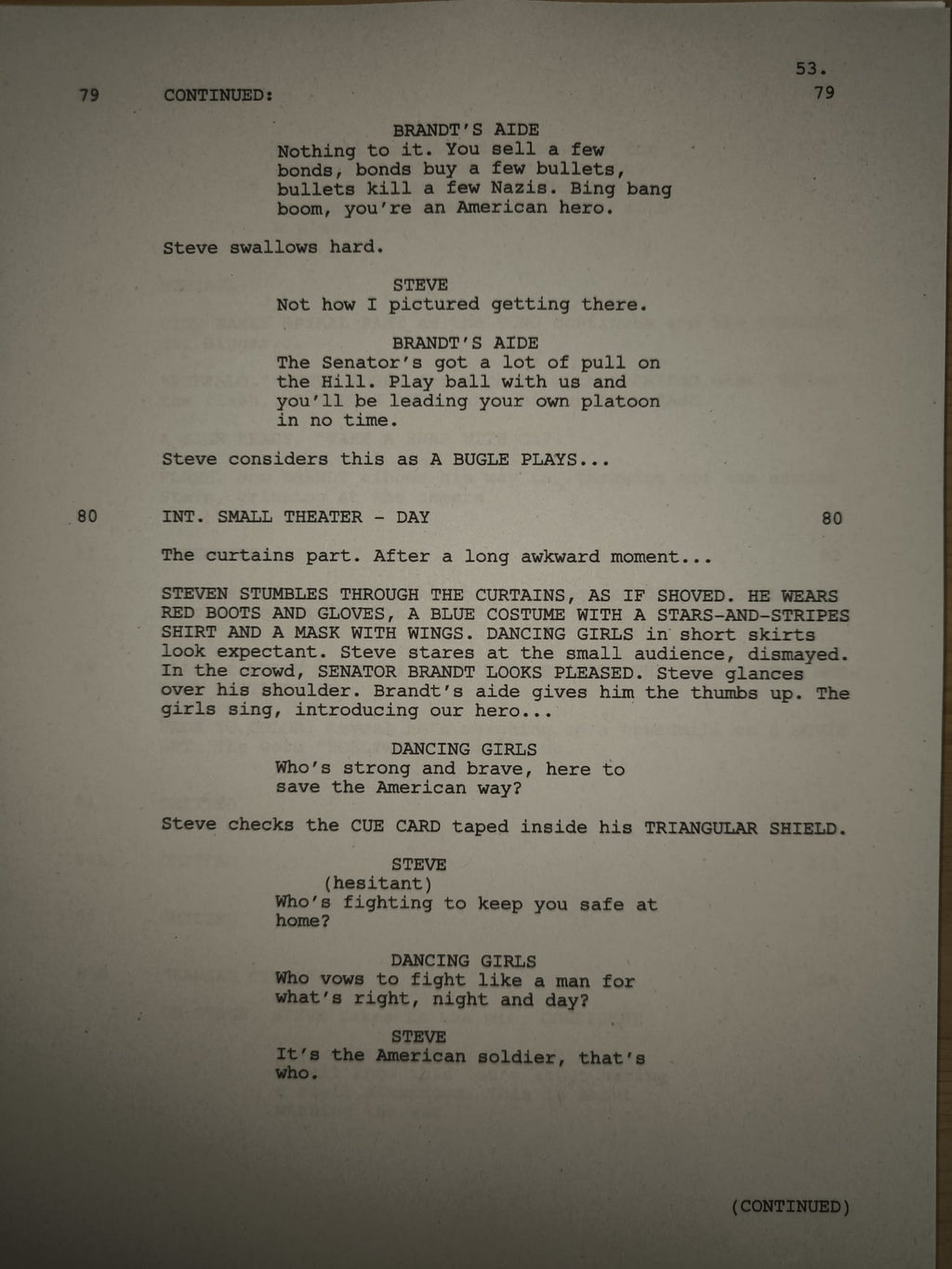 Guión Captain America - The First Avenger