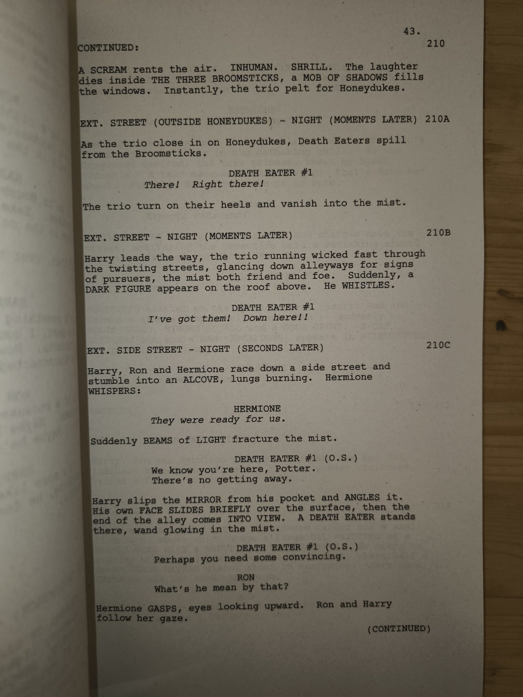 Guión Harry Potter y las Reliquias de la Muerte – Parte 2