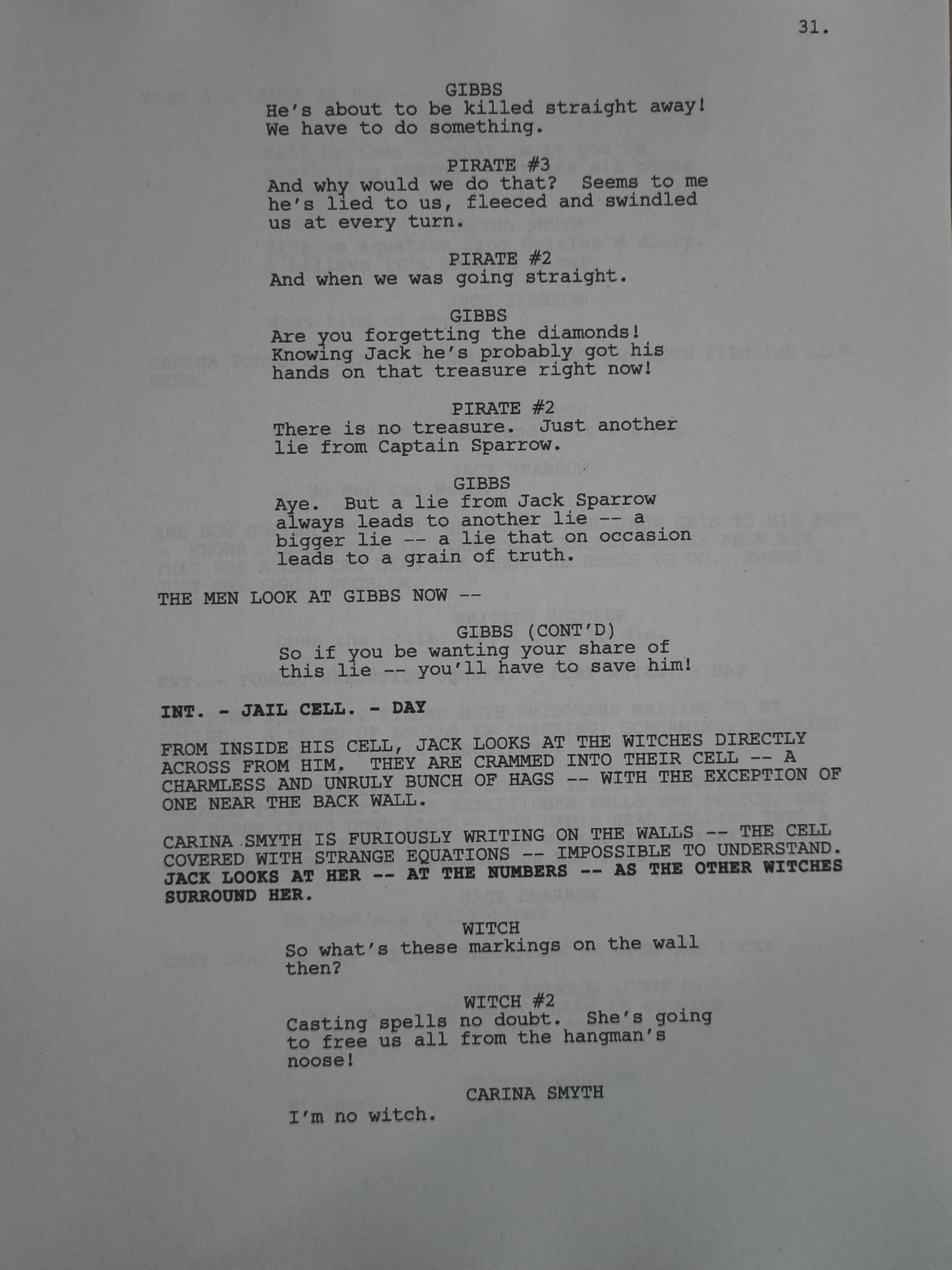 Guión Piratas del Caribe – La Venganza de Salazar