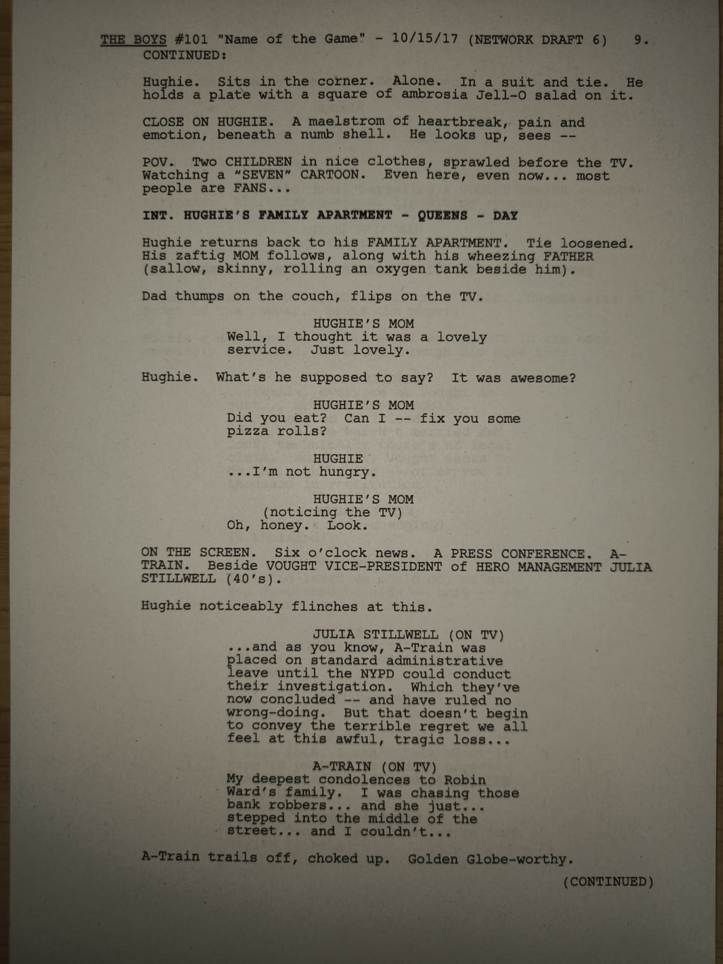 Guión The Boys - Temporada 1, Episodio 1 (Piloto)