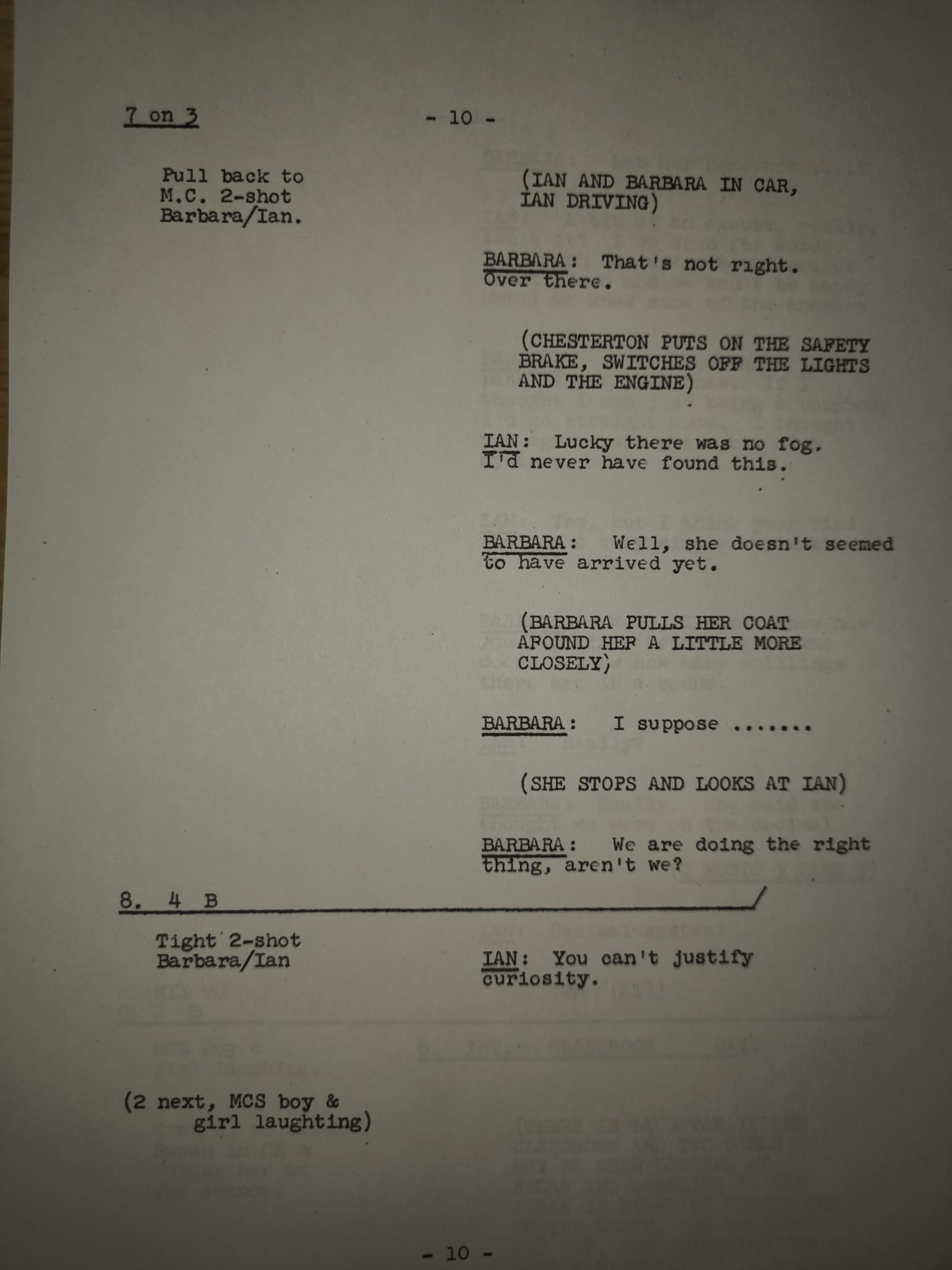 Replica del Guion original – Doctor Who (1963)Episodio 1: An Unearthly Child