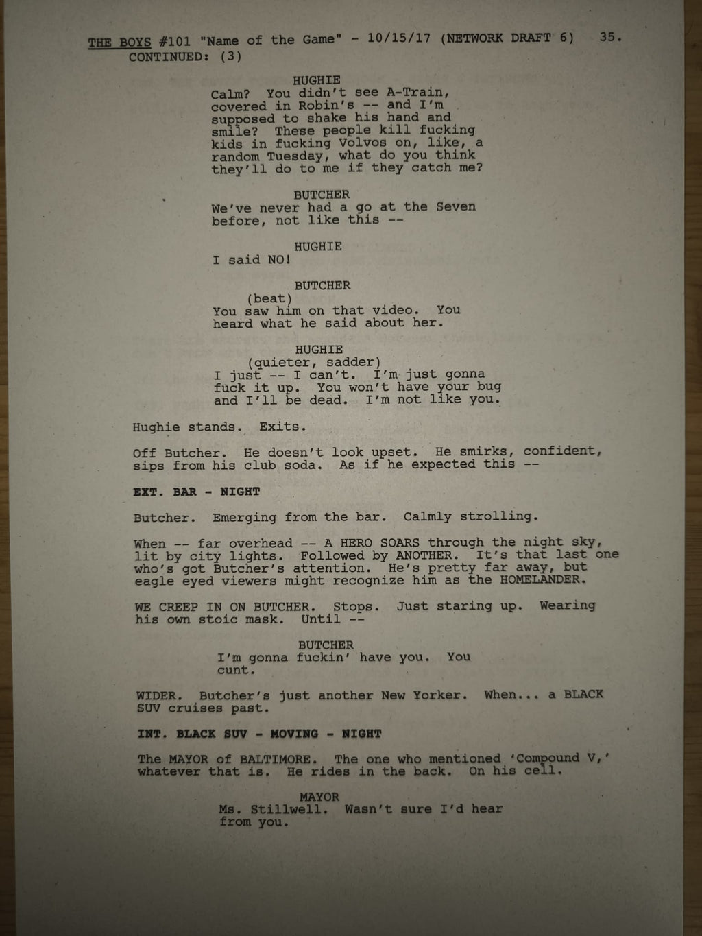 Guión The Boys - Temporada 1, Episodio 1 (Piloto)