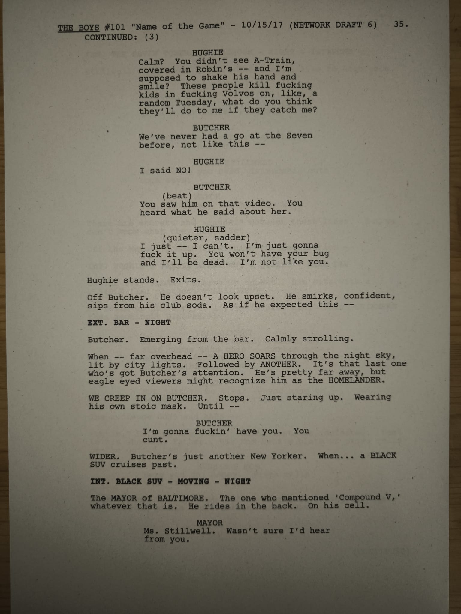 Guión The Boys - Temporada 1, Episodio 1 (Piloto)