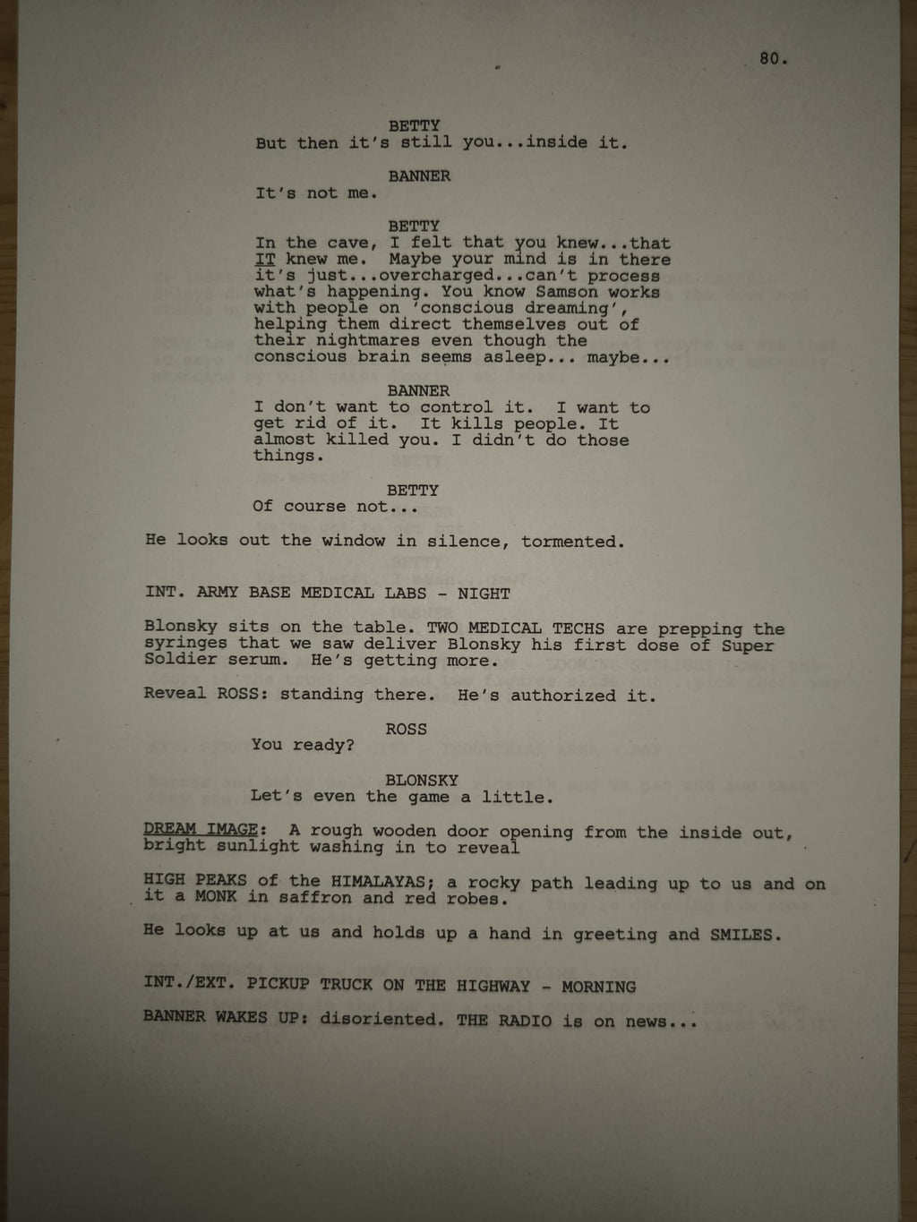 Guión The Incredible Hulk