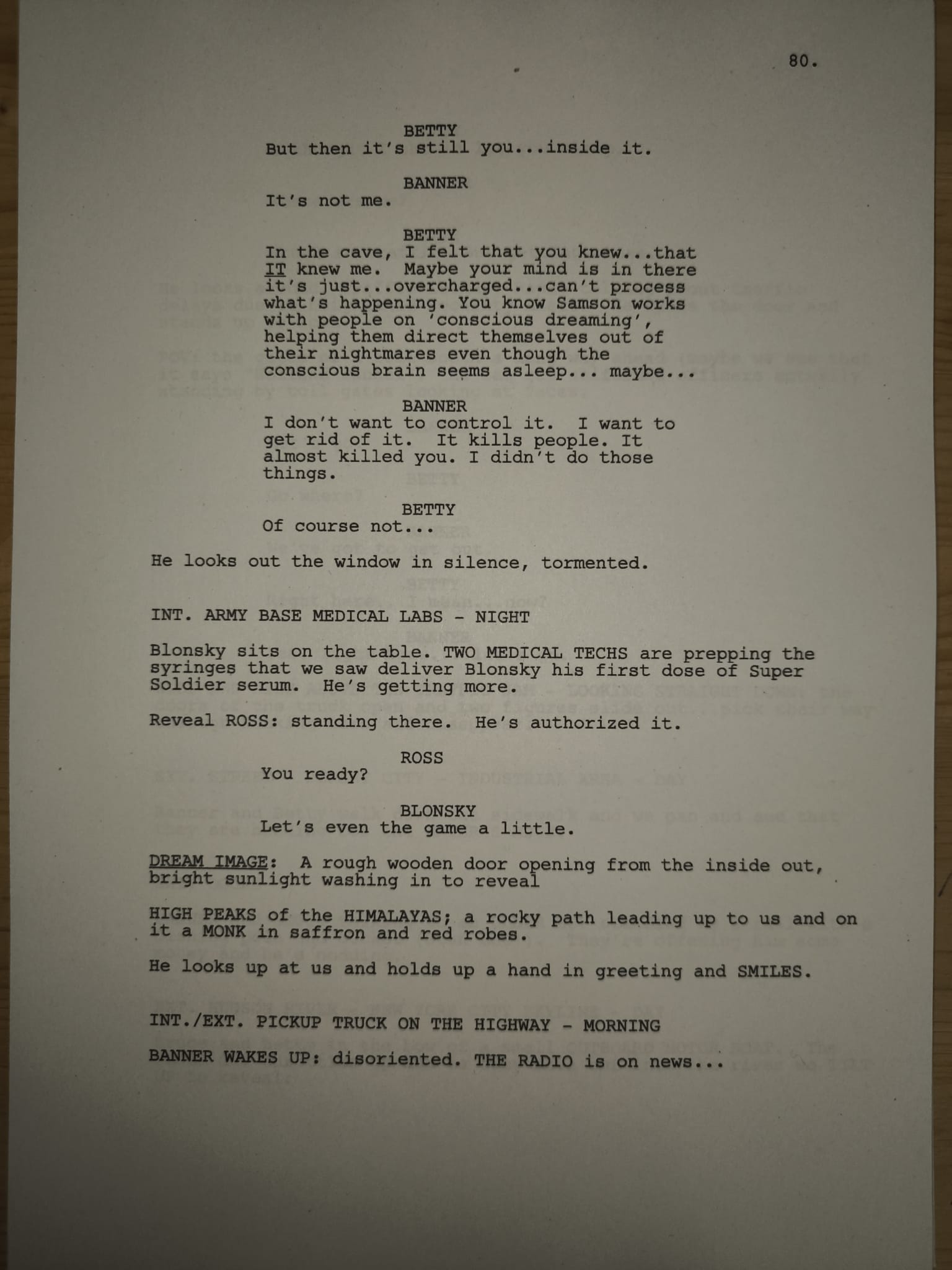 Guión The Incredible Hulk