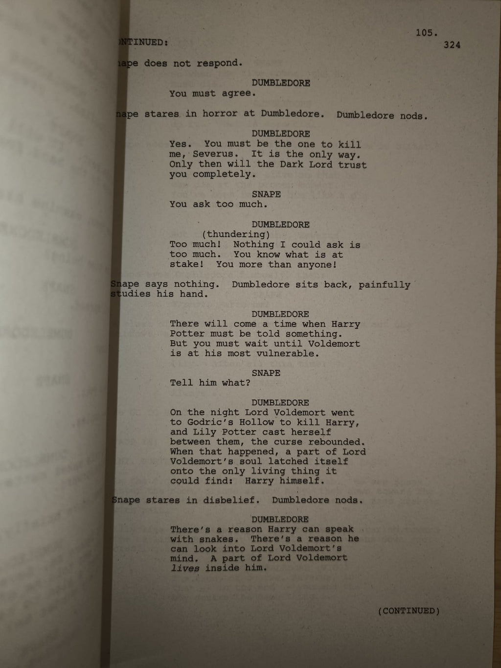 Guión Harry Potter y las Reliquias de la Muerte – Parte 2