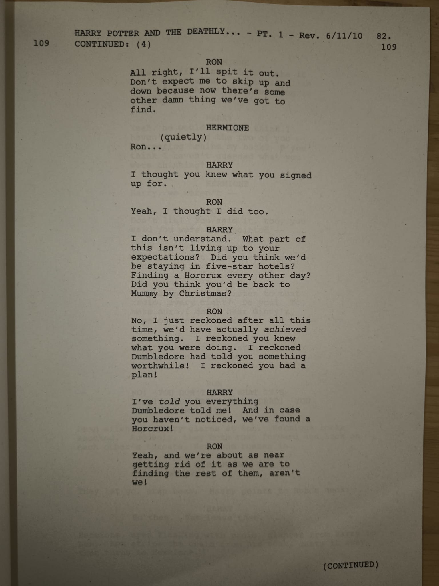 Guión Harry Potter y las Reliquias de la Muerte – Parte 1