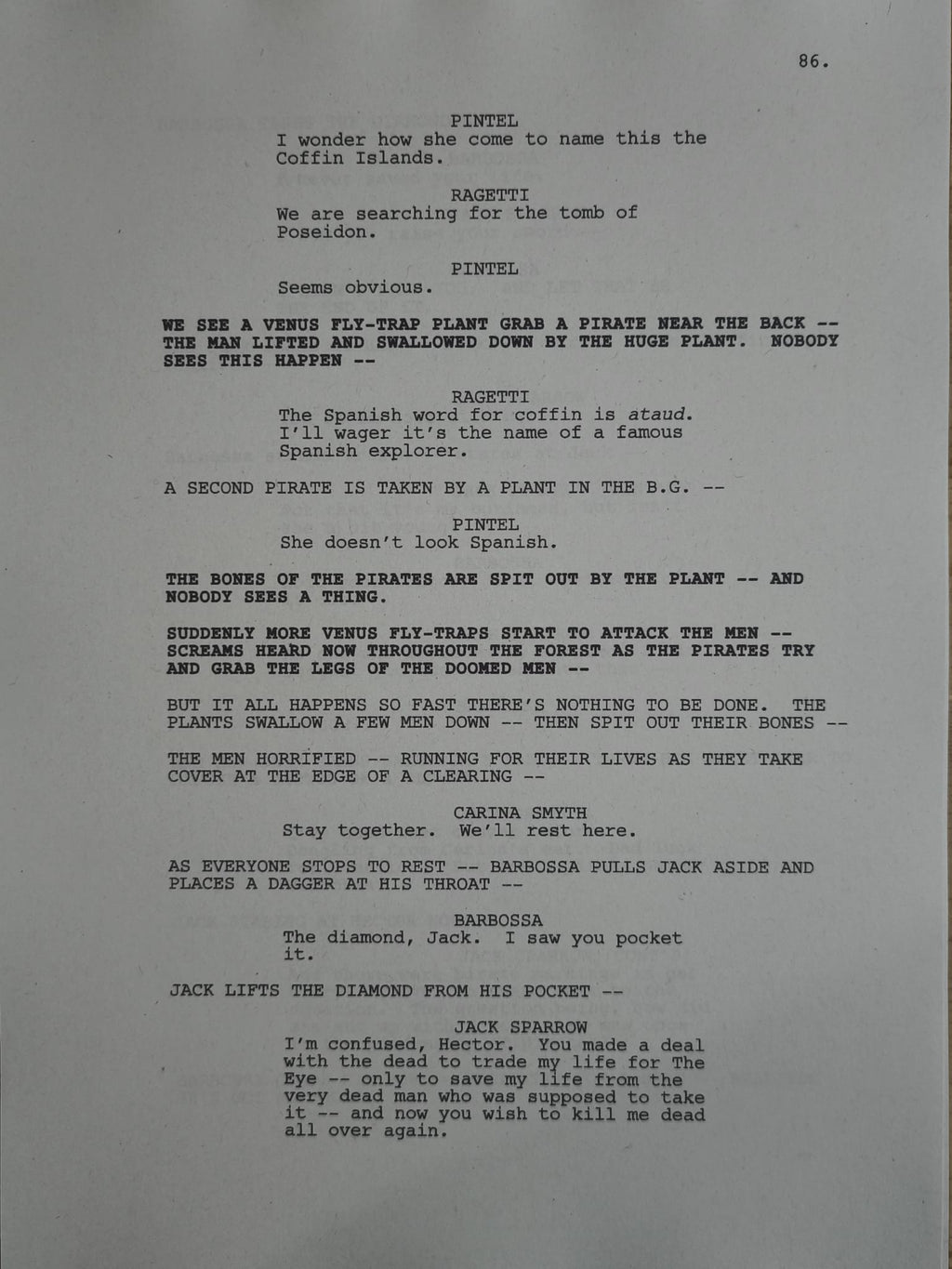 Guión Piratas del Caribe – La Venganza de Salazar