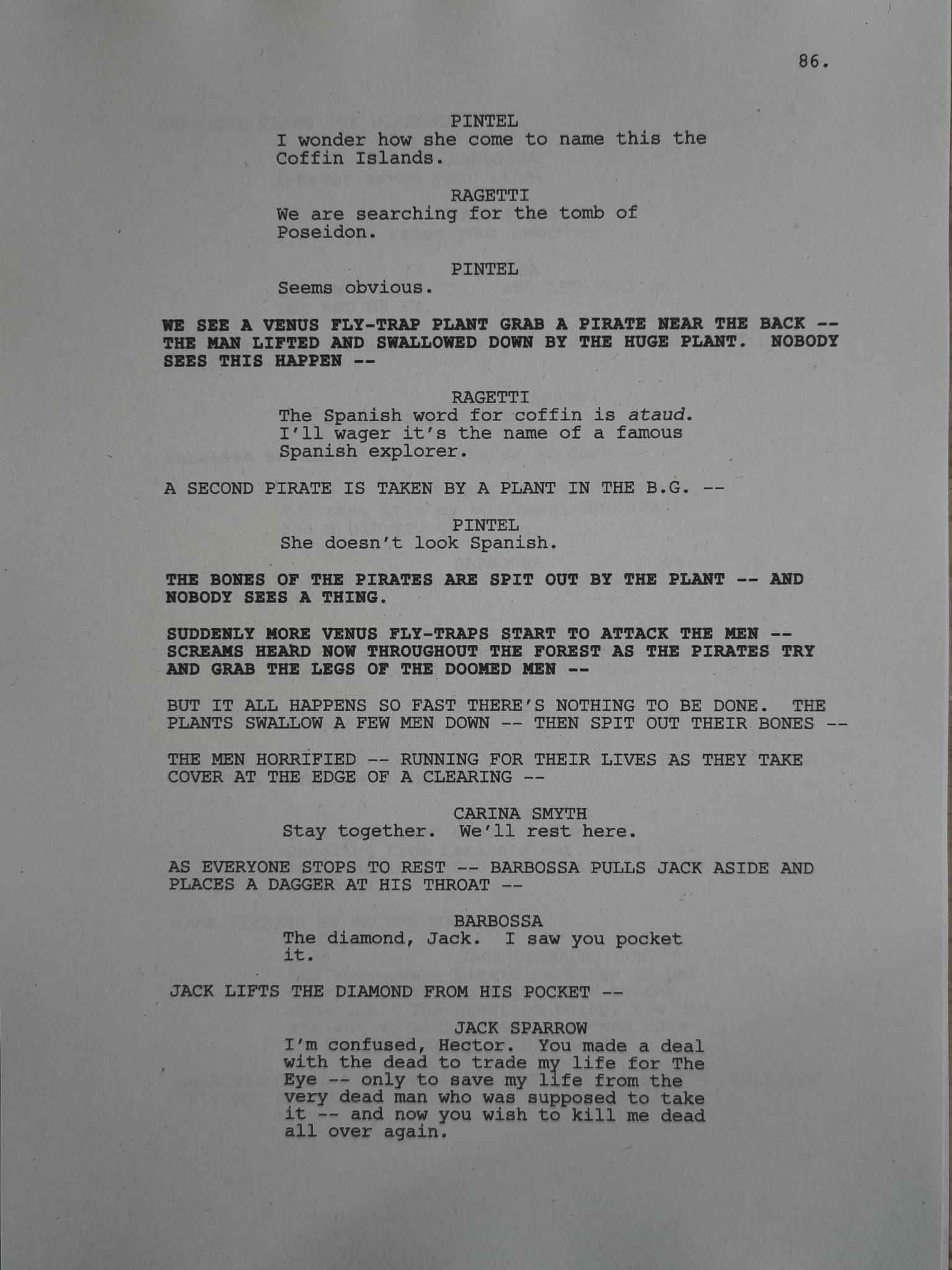 Guión Piratas del Caribe – La Venganza de Salazar