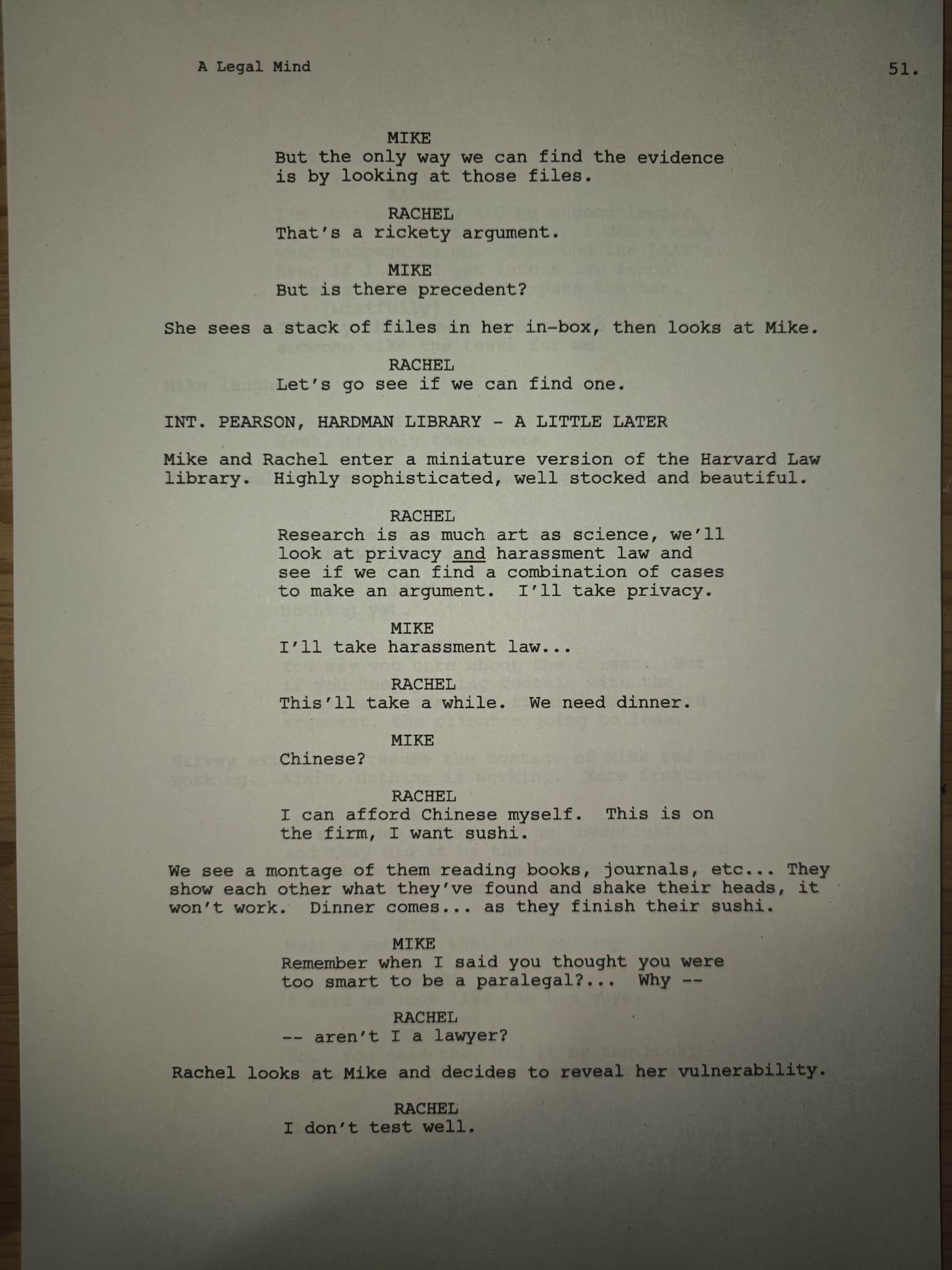 Replica del Guion original – SuitsTemporada 1 · Episodio 7: Play the Man