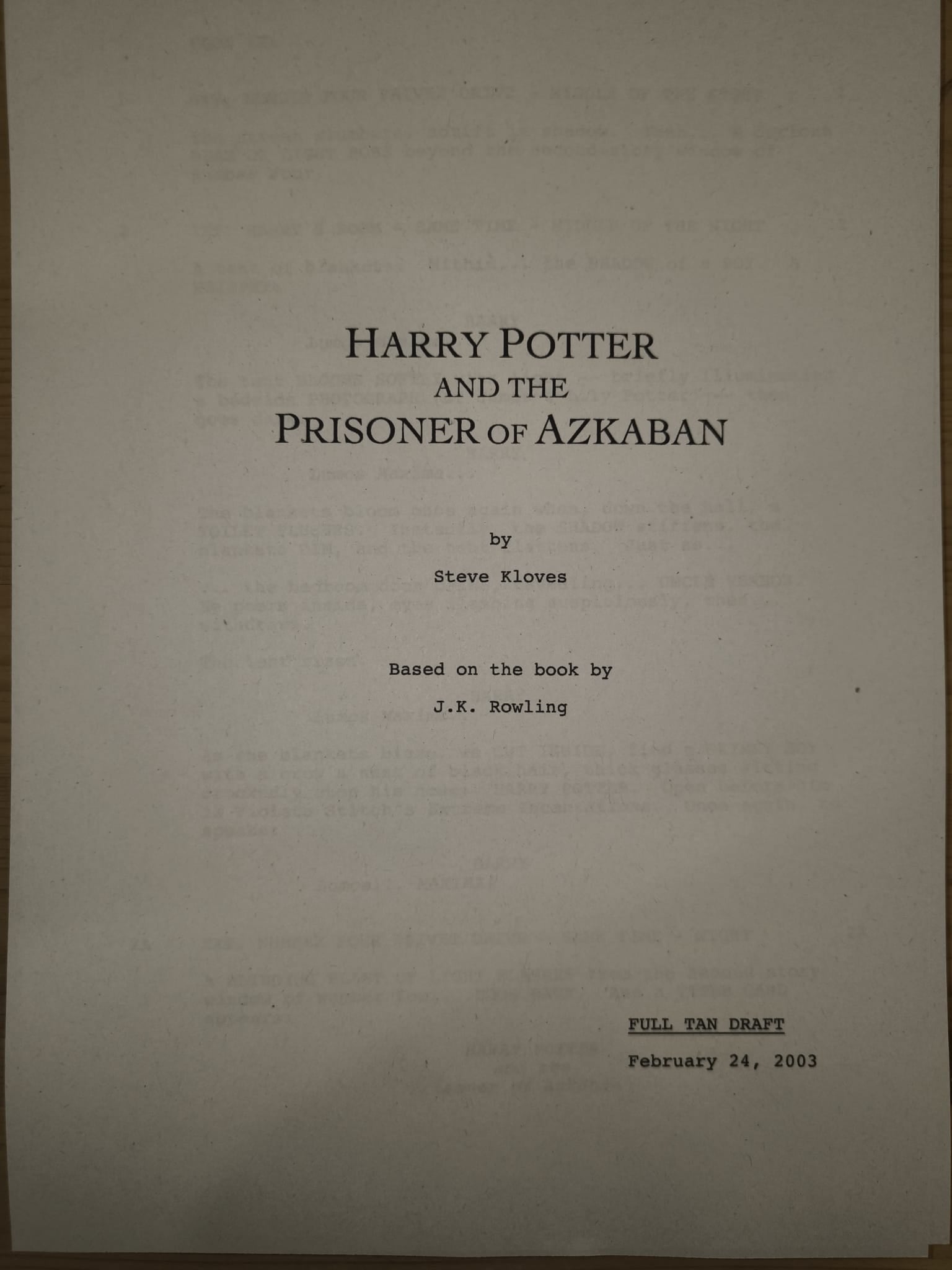 Harry Potter y el Prisionero de Azkaban