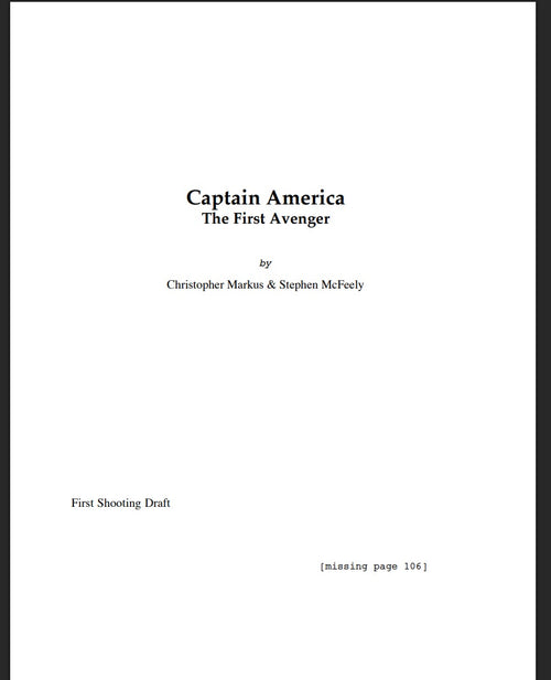Guión Captain America: The First Avenger