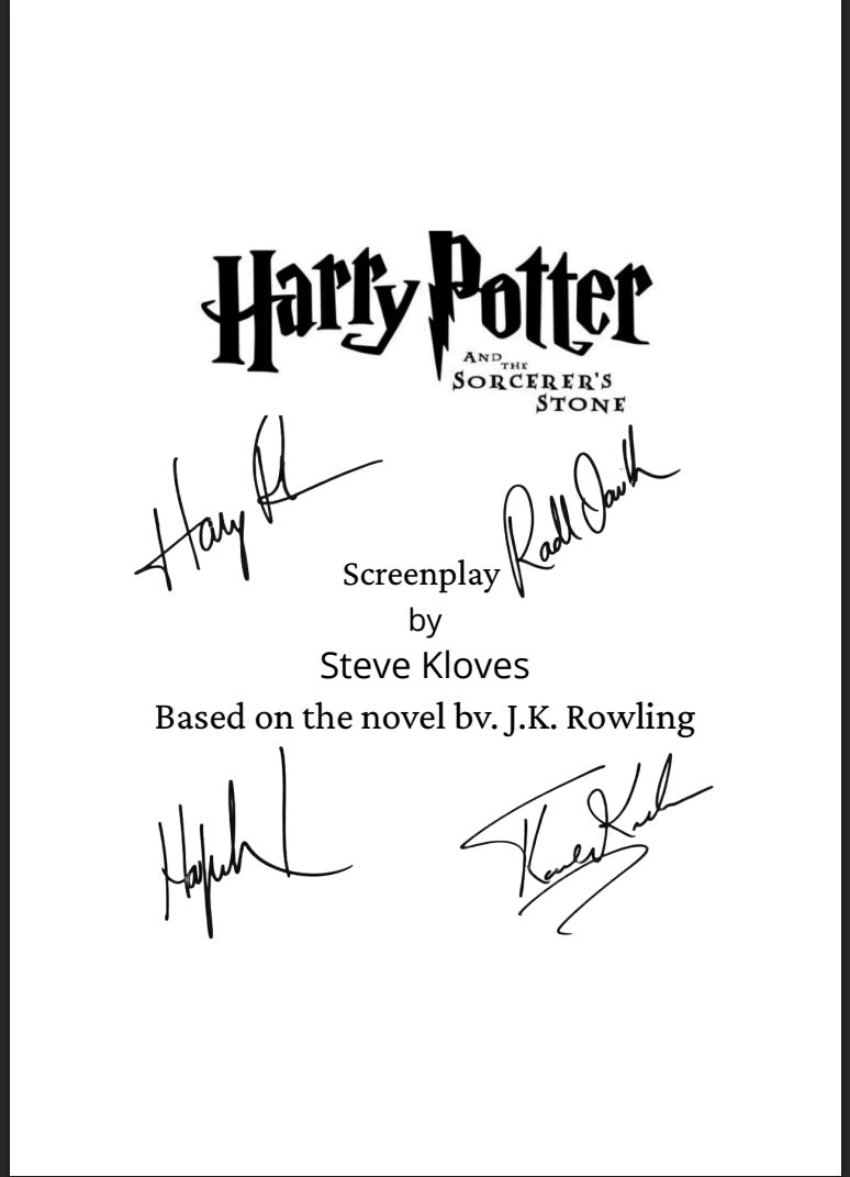 Guión Harry Potter y la piedra filosofal
