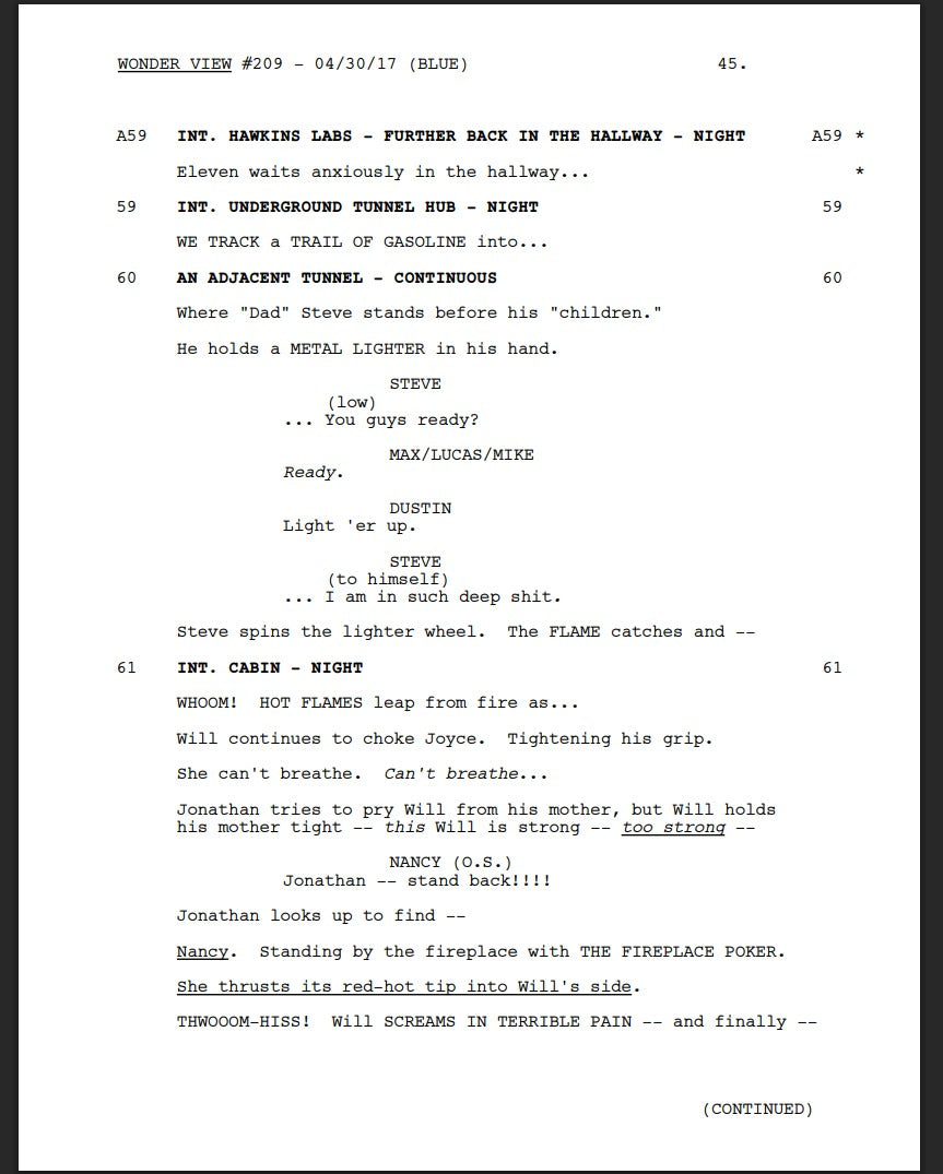 Guión Stranger Things – Temporada 2, Episodio 9