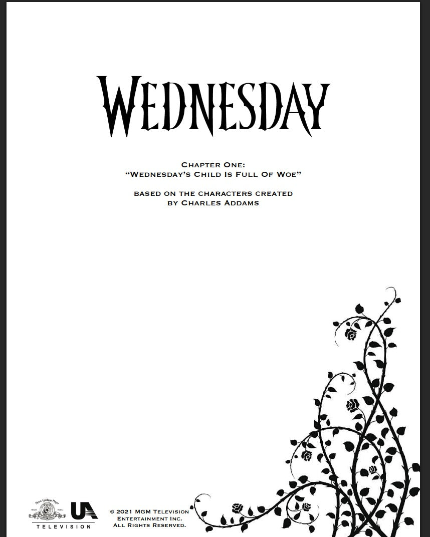 Guión wednesday – Temporada 1, Episodio 1 (Piloto)