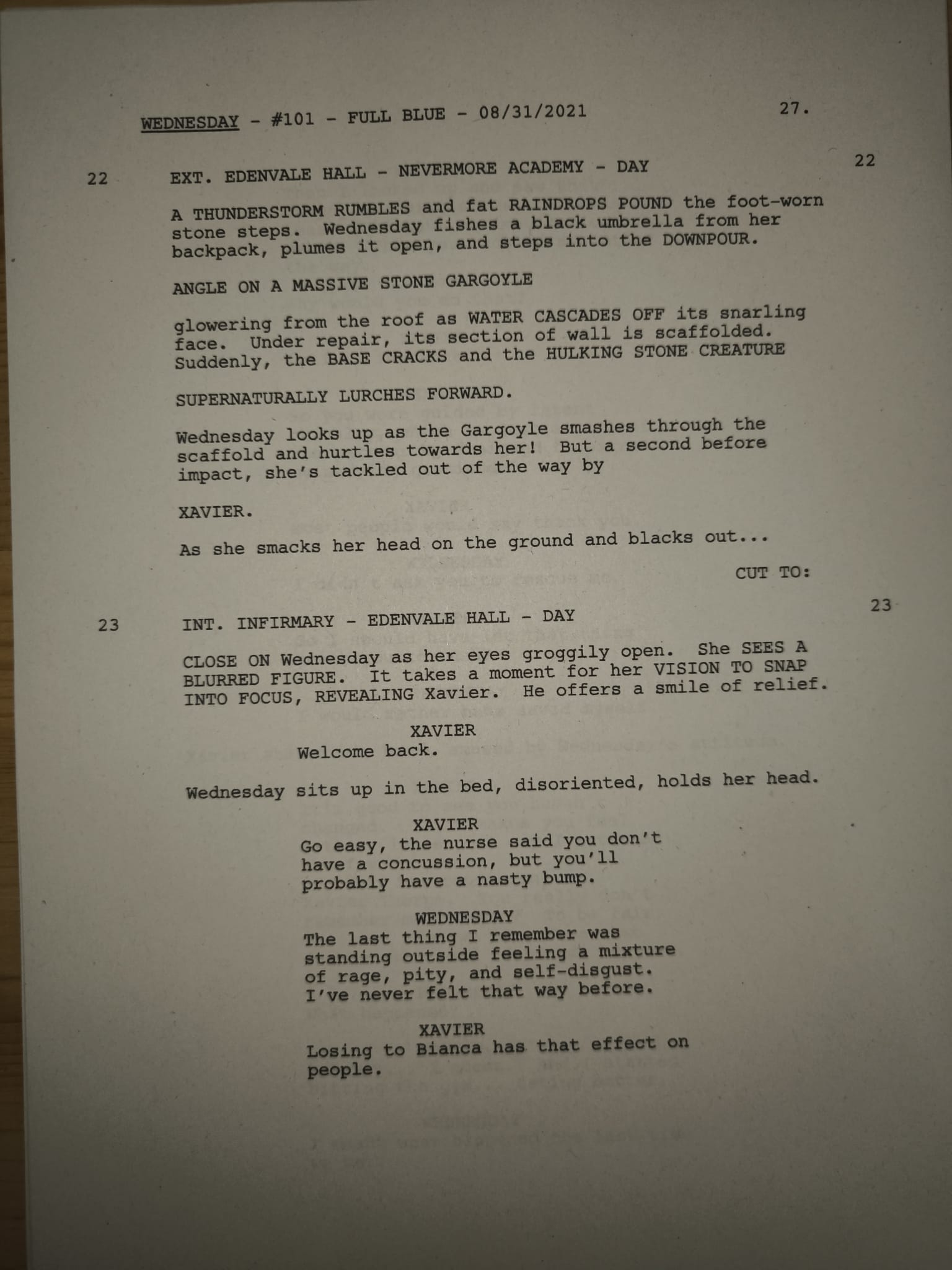 Guión wednesday – Temporada 1, Episodio 1 (Piloto)